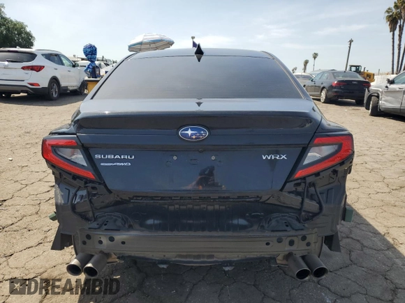 2023 Subaru WRX with VIN JF1VBAA61P9807986, listed as a Copart auction lot 49734655 with 26,908 mi miles and Salvage title. Bid and sale history available at DreamBid. Image 6.
