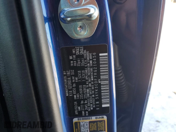 2024 Kia Sportage EX with VIN 5XYK3CDF7RG210456, listed as a Copart auction lot 45816055 with 23,891 mi miles and Salvage Title. Bid and sale history available at DreamBid. Image 14.