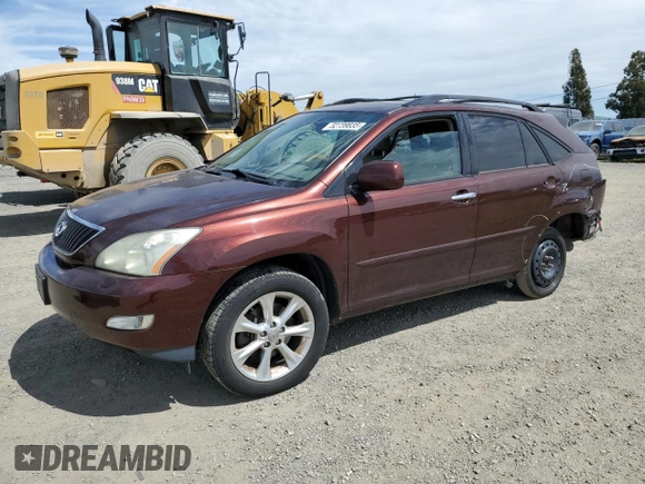 2008 Lexus RX 350 with VIN JTJGK31U480014472, listed as a Copart auction lot 52739835 with 185,551 mi miles and Salvage Title. Bid and sale history available at DreamBid. Image 1.