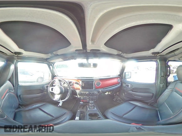 2020 Jeep Wrangler Unlimited Rubicon with VIN 1C4HJXFN3LW342670, listed as a Copart auction lot 46585355 with 19,569 mi miles and Salvage title. Bid and sale history available at DreamBid. Image 13.