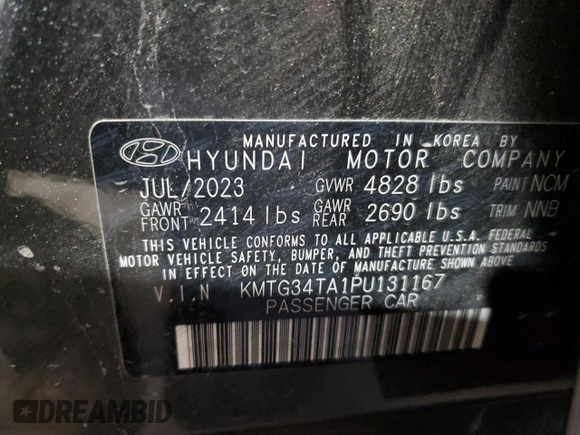 2023 Genesis G70 2.0T with VIN KMTG34TA1PU131167, listed as a Copart auction lot 80670154 with 27,980 mi miles and Clean Title. Bid and sale history available at DreamBid. Image 12.