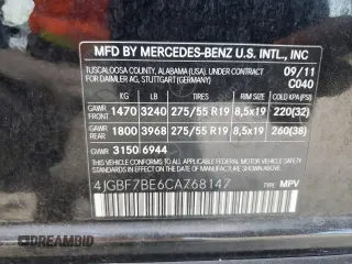 2012 Mercedes-Benz GL-Class GL 450 with VIN 4JGBF7BE6CA768147, listed as a Copart auction lot 66292774 with 152,695 mi miles and Salvage Title. Bid and sale history available at carsss.com. Image 14.