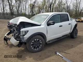 2021 Nissan Titan Pro-4X z VIN 1N6AA1ED9MN522375, wystawiony jako Copart lot #54045655 z przebiegiem Nie podano mil oraz Szkoda całkowita • Salvage title. Historia ofert i sprzedaży dostępna na DreamBid. Obrazek 1.