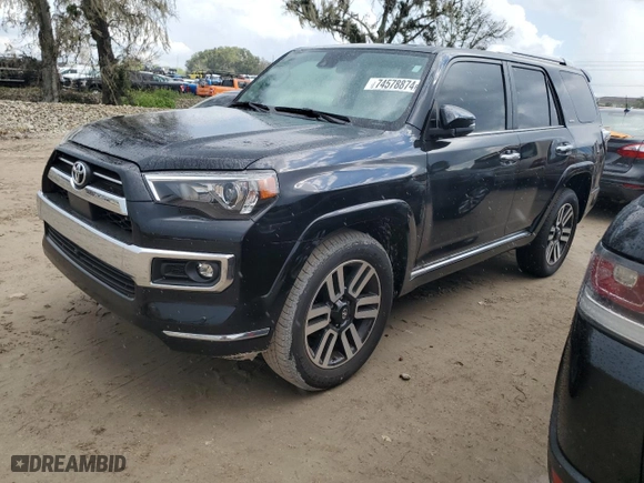 2023 Toyota 4Runner Limited with VIN JTEDU5JR1P5298406, listed as a Copart auction lot 74578874 with 10,589 mi miles and Non Repairable. Bid and sale history available at carsss.com. Image 1.