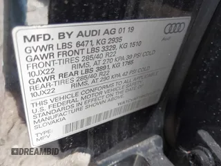 2019 Audi Q8 Prestige z VIN WA1CVAF16KD023972, wystawiony jako IAAI lot #41774864 z przebiegiem 85 314 mil mil oraz . Historia ofert i sprzedaży dostępna na DreamBid. Obrazek 9.