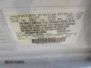 2010 Nissan Sentra SR with VIN 3N1AB6AP4AL637008, listed as a IAAI auction lot 42101285 with 191,883 mi miles and . Bid and sale history available at DreamBid. Image 9.