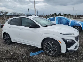 2022 Hyundai Kona N Line with VIN KM8K33A3XNU802061, listed as a Copart auction lot 52388735 with 58,892 mi miles and Salvage Title. Bid and sale history available at carsss.com. Image 4.