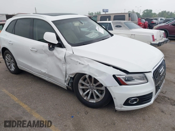 2015 Audi Q5 Premium Plus with VIN WA1LFAFP4FA085377, listed as a IAAI auction lot 41925060 with 99,940 mi miles and . Bid and sale history available at DreamBid. Image 1.