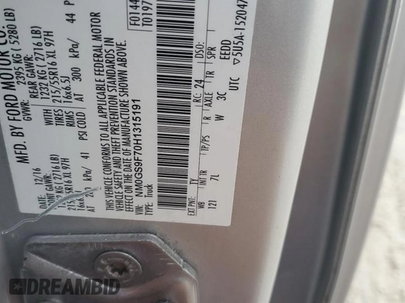 2017 Ford Transit Connect XLT z VIN NM0GS9F70H1315191, wystawiony jako Copart lot #78348184 z przebiegiem Nie podano mil oraz Szkoda całkowita • Salvage title. Historia ofert i sprzedaży dostępna na DreamBid. Obrazek 14.