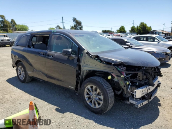 2021 Toyota Sienna LE с VIN 5TDKRKECXMS056186, выставлен на аукционе Copart как лот 57357395 с пробегом 30 580 миль миль и Списание • Salvage title. История ставок и продаж доступна на DreamBid. Изображение 4.