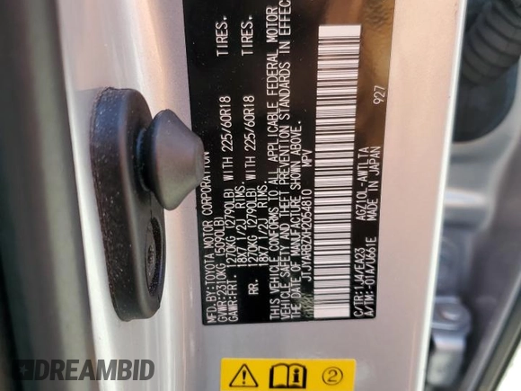 2017 Lexus NX 200t with VIN JTJYARBZXH2054810, listed as a Copart auction lot 54568605 with 62,391 mi miles and Salvage title. Bid and sale history available at DreamBid. Image 14.