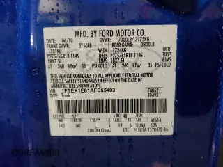 2010 Ford F-150 XL with VIN 1FTEX1E81AFC65403, listed as a Copart auction lot 46464375 with 205,244 mi miles and Clean Title. Bid and sale history available at carsss.com. Image 12.