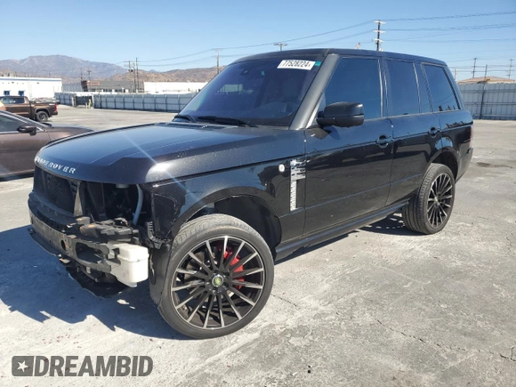 2012 Land Rover Range Rover SC Autobiography with VIN SALMP1E43CA379372, listed as a Copart auction lot 77528224 with 72,490 mi miles and Salvage title. Bid and sale history available at DreamBid. Image 1.