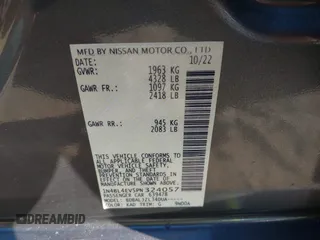 2023 Nissan Altima SL with VIN 1N4BL4EV5PN324057, listed as a IAAI auction lot 41299178 with 47,232 mi miles and . Bid and sale history available at DreamBid. Image 9.