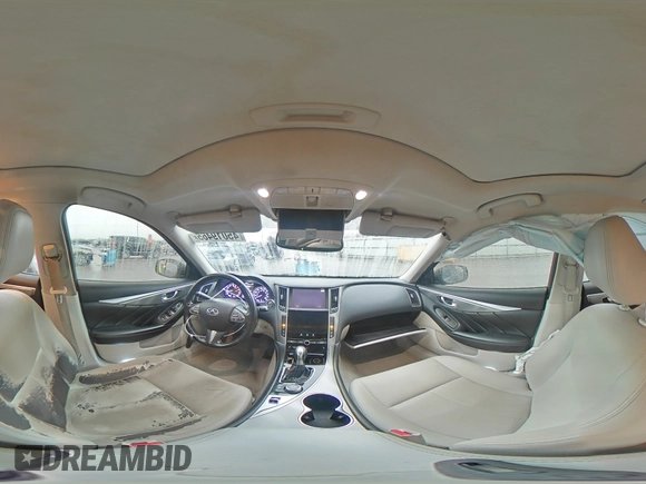 2015 Infiniti Q50 Premium with VIN JN1BV7AP0FM350554, listed as a Copart auction lot 45019465 with 95,069 mi miles and Salvage Title. Bid and sale history available at DreamBid. Image 14.