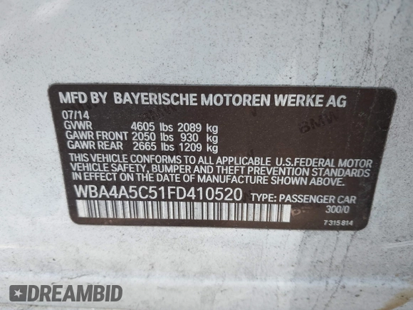 2015 BMW 4 Series 428i с VIN WBA4A5C51FD410520, выставлен на аукционе IAAI как лот 42195809 с пробегом 226 163 миль миль и . История ставок и продаж доступна на DreamBid. Изображение 9.