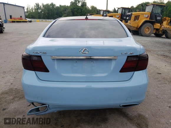 2007 Lexus LS 460 with VIN JTHBL46F675035124, listed as a Copart auction lot 54334835 with 155,919 mi miles and Salvage title. Bid and sale history available at DreamBid. Image 6.