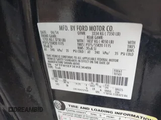 2014 Ford F-150 XL with VIN 1FTFW1EF3EKE36459, listed as a IAAI auction lot 42586873 with 248,358 mi miles and . Bid and sale history available at DreamBid. Image 9.