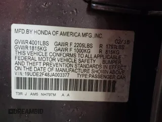 2018 Acura ILX Special Edition with VIN 19UDE2F48JA003377, listed as a Copart auction lot 46314035 with 58,163 mi miles and Salvage Title. Bid and sale history available at carsss.com. Image 12.