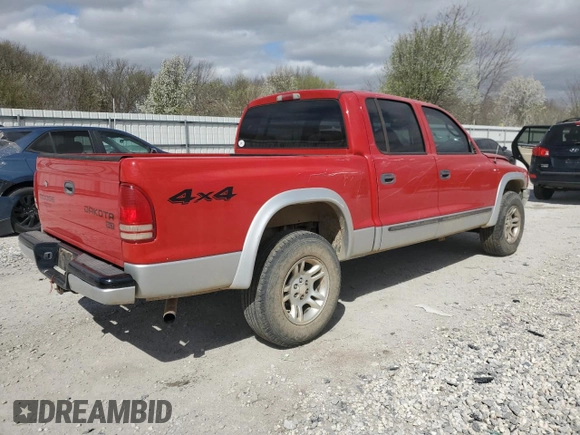 2004 Dodge Dakota SLT with VIN 1D7HG48N94S699411, listed as a Copart auction lot 49589665 with 178,200 mi miles and Salvage Title. Bid and sale history available at carsss.com. Image 3.