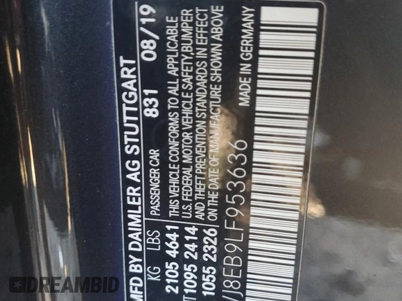 2020 Mercedes-Benz C 300 z VIN WDDWJ8EB9LF953636, wystawiony jako Copart lot #46706875 z przebiegiem 95 919 mil mil oraz Szkoda całkowita • Salvage title. Historia ofert i sprzedaży dostępna na DreamBid. Obrazek 12.