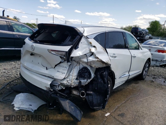 2020 Acura RDX w/Technology Pkg with VIN 5J8TC2H52LL012073, listed as a Copart auction lot 49302843 with 23,663 mi miles and Salvage Title. Bid and sale history available at carsss.com. Image 3.