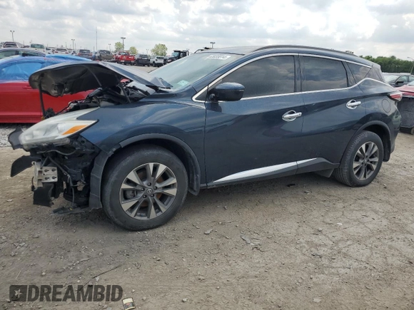 2017 Nissan Murano SV with VIN 5N1AZ2MG9HN115283, listed as a Copart auction lot 63035814 with 129,018 mi miles and Salvage Title. Bid and sale history available at carsss.com. Image 1.