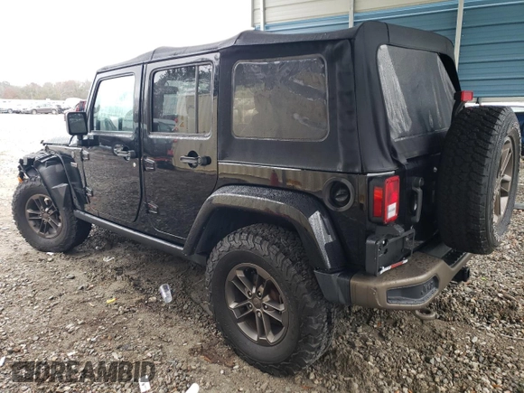 2016 Jeep Wrangler Unlimited 75th Anniversary with VIN 1C4BJWEG2GL221624, listed as a Copart auction lot 44678795 with 50,314 mi miles and Salvage Title. Bid and sale history available at carsss.com. Image 2.