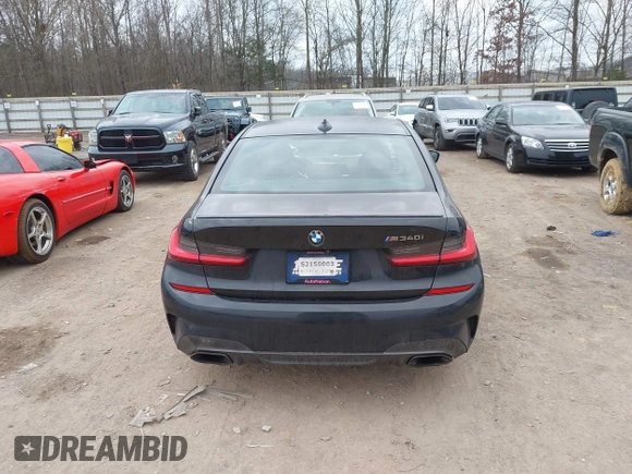 2020 BMW 3 Series M340i with VIN WBA5U7C02LAF54184, listed as a IAAI auction lot 41490697 with 57,363 mi miles. Bid and sale history available at carsss.com. Image 16.
