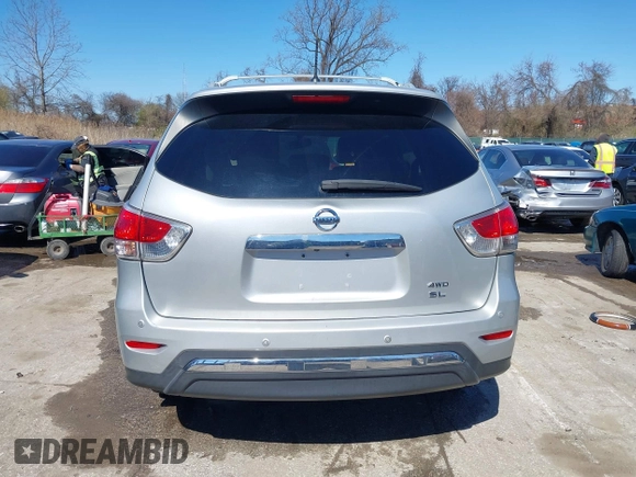 2013 Nissan Pathfinder SL with VIN 5N1AR2MM6DC628809, listed as a IAAI auction lot 41850082 with 129,640 mi miles and . Bid and sale history available at DreamBid. Image 16.