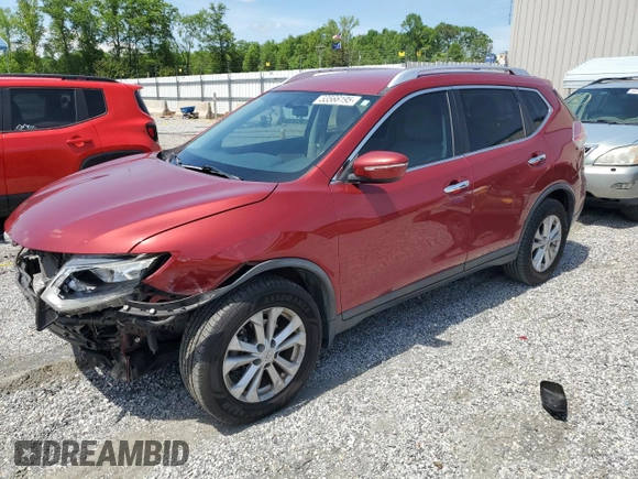 2015 Nissan Rogue SV with VIN KNMAT2MT9FP557680, listed as a Copart auction lot 53566195 with 72,907 mi miles and Salvage Title. Bid and sale history available at DreamBid. Image 1.