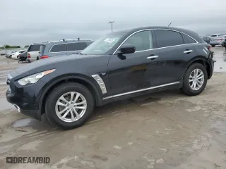 2015 Infiniti QX70 with VIN JN8CS1MW9FM481352, listed as a Copart auction lot 51229405 with 64,309 mi miles and Salvage Title. Bid and sale history available at carsss.com. Image 1.