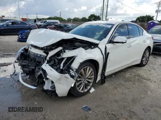 2022 Infiniti Q50 Luxe with VIN JN1EV7BP1NM311370, listed as a Copart auction lot 62225623 with 9,458 mi miles and Non Repairable. Bid and sale history available at DreamBid. Image 1.