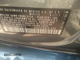 2017 Volkswagen Jetta S с VIN 3VW2B7AJ6HM314518, выставлен на аукционе IAAI как лот 30856065 с пробегом 82 698 миль миль и . История ставок и продаж доступна на DreamBid. Изображение 9.