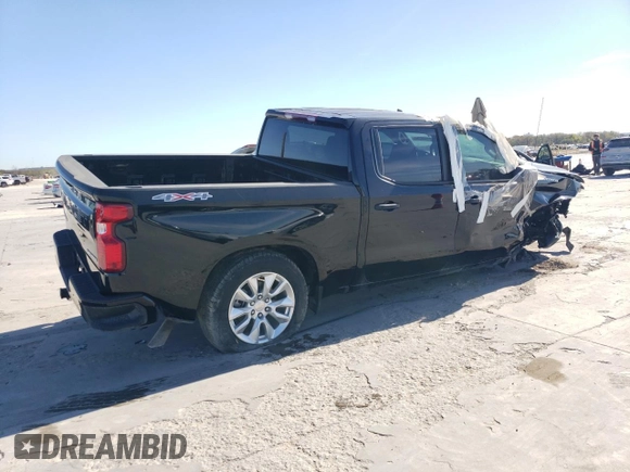 2024 Chevrolet Silverado 1500 Custom with VIN 1GCPDBEK1RZ116972, listed as a Copart auction lot 81566254 with 2,841 mi miles and Salvage Title. Bid and sale history available at DreamBid. Image 3.