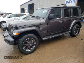 2021 Jeep Wrangler Unlimited 80th Anniversary with VIN 1C4HJXDN4MW640102, listed as a Copart auction lot 84512234 with 29,256 mi miles and Salvage Title. Bid and sale history available at DreamBid. Image 1.