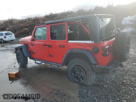 2021 Jeep Wrangler Unlimited Sport Altitude with VIN 1C4HJXDGXMW546873, listed as a Copart auction lot 44045685 with 33,592 mi miles and Salvage Title. Bid and sale history available at carsss.com. Image 2.