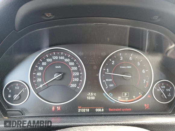 2013 BMW 3 Series 335i xDrive with VIN WBA3B9C56DF585606, listed as a Copart auction lot 46233045 with 213,218 mi miles and Salvage Title. Bid and sale history available at carsss.com. Image 9.