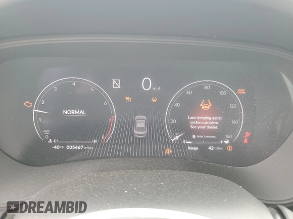2024 Acura TLX Technology with VIN 19UUB5F48RA001487, listed as a Copart auction lot 50913355 with 5,467 mi miles and Salvage Title. Bid and sale history available at DreamBid. Image 9.