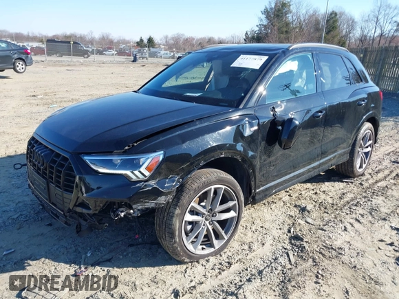 2024 Audi Q3 S line Premium with VIN WA1DECF35R1049699, listed as a IAAI auction lot 41177879 with 15,852 mi miles. Bid and sale history available at carsss.com. Image 2.
