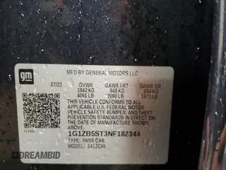 2022 Chevrolet Malibu LS with VIN 1G1ZB5ST3NF182344, listed as a Copart auction lot 50720925 with Not Provided miles and Salvage Title. Bid and sale history available at DreamBid. Image 13.