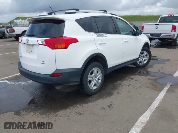 2015 Toyota RAV4 LE with VIN 2T3BFREV2FW249999, listed as a IAAI auction lot 41893415 with 112,967 mi miles. Bid and sale history available at carsss.com. Image 4.