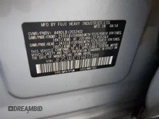 2015 Subaru Forester Touring with VIN JF2SJAUC7FH437389, listed as a Copart auction lot 62701025 with Not provided miles and Salvage title. Bid and sale history available at DreamBid. Image 12.