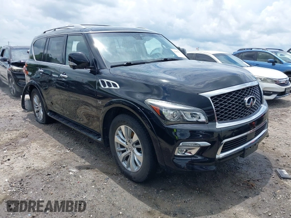 2017 Infiniti QX80 Signature Edition with VIN JN8AZ2NE9H9152154, listed as a IAAI auction lot 42457572 with 108,080 mi miles and . Bid and sale history available at DreamBid. Image 1.