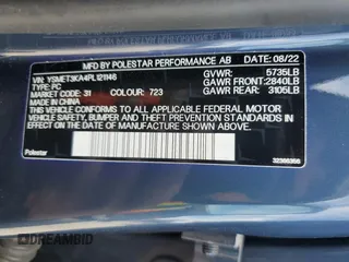 2023 Polestar 2 Performance z VIN YSMET3KA4PL121146, wystawiony jako Copart lot #53169655 z przebiegiem 12 107 mil mil oraz Szkoda całkowita • Salvage title. Historia ofert i sprzedaży dostępna na DreamBid. Obrazek 14.