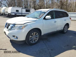2015 Nissan Pathfinder Platinum with VIN 5N1AR2MM6FC609891, listed as a Copart auction lot 48358535 with 150,438 mi miles and Salvage title. Bid and sale history available at DreamBid. Image 1.