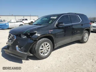 2021 Chevrolet Traverse LT Leather with VIN 1GNERHKW2MJ247877, listed as a Copart auction lot 46808755 with 43,808 mi miles and Salvage Title. Bid and sale history available at carsss.com. Image 1.