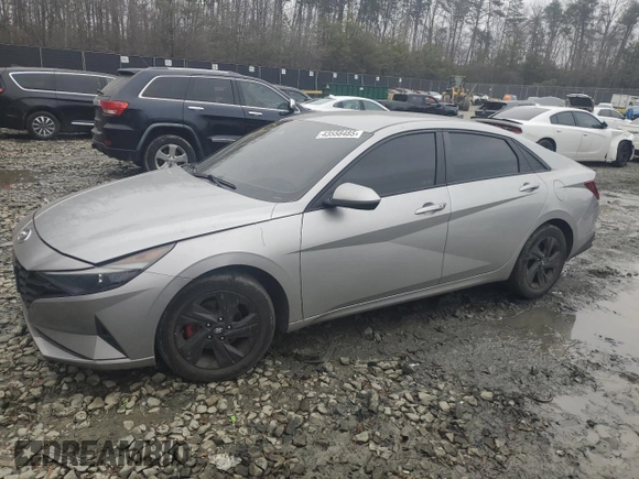 2021 Hyundai Elantra SEL with VIN 5NPLS4AG3MH004840, listed as a Copart auction lot 43558485 with 36,534 mi miles and Salvage Title. Bid and sale history available at carsss.com. Image 1.
