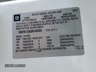 2008 Chevrolet Tahoe 3LT z VIN 1GNFK13068R145029, wystawiony jako Copart lot #55049795 z przebiegiem 167 835 mil mil oraz Szkoda całkowita • Salvage title. Historia ofert i sprzedaży dostępna na DreamBid. Obrazek 13.