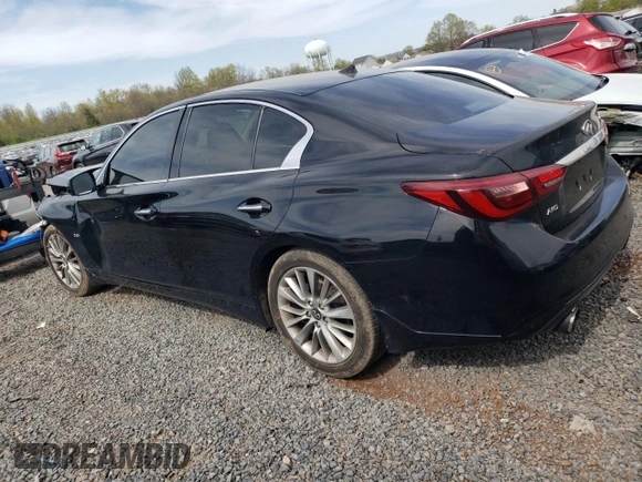 2019 Infiniti Q50 Luxe z VIN JN1EV7AR9KM555279, wystawiony jako Copart lot #53832605 z przebiegiem 96 415 mil mil oraz Szkoda całkowita • Salvage title. Historia ofert i sprzedaży dostępna na DreamBid. Obrazek 2.